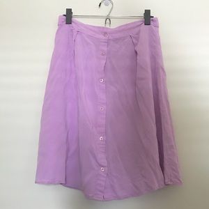 Lilac Purple Knee Length Button Skirt Size Large